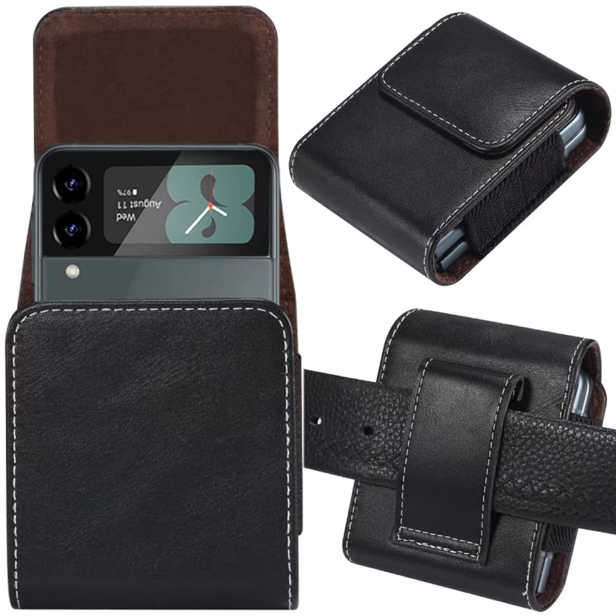 Amazon.com: Flip Phone Case,Magnetic Closure PU Leather Elastic